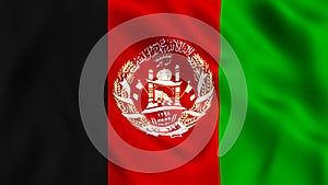 Afghan flag waving in the wind