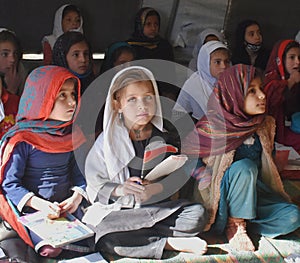 An Afghan girl with attractive eyes.