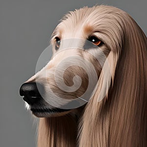 Afghan Hound dog sideways gaze