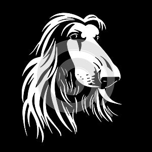 Afghan hound - minimalist and flat logo - vector illustration