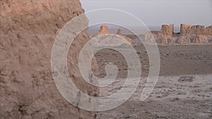An Afghan landscape with ancient ruins