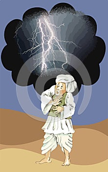 Afghan man afraid of lightning