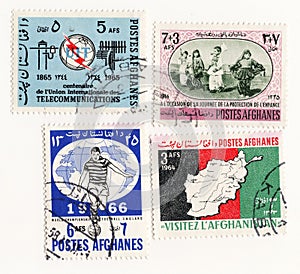Afghanes 1965 set postage stamps