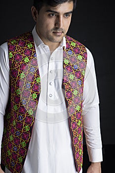 Afghani man in traditional costume photo