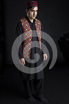 Afghani man in traditional costume photo
