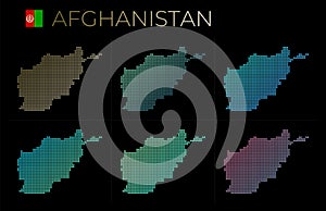 Afghanistan dotted map set.