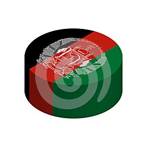 Isometric 3D circle vector flag of Afghanistan