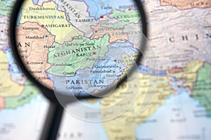Afghanistan on a map photo