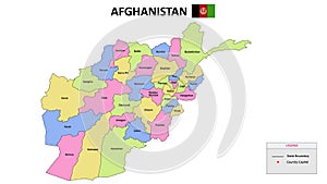 Afghanistan Map. District map of Afghanistan detailed map of Afghanistan in color with capital