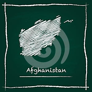 Afghanistan outline vector map hand drawn with.