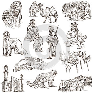 Afghanistan: Travel around the World. An hand drawn illustration