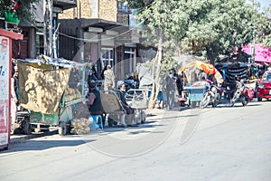 Afghanistan village street life in the west in the summer of 2018