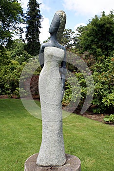 Afircan woman statue at Herstmonceux Castle garden in East Sussex, England, Europe photo