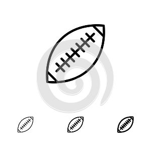 Afl, Australia, Football, Rugby, Rugby Ball, Sport, Sydney Bold and thin black line icon set