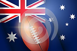 AFL ball and Australian Flag