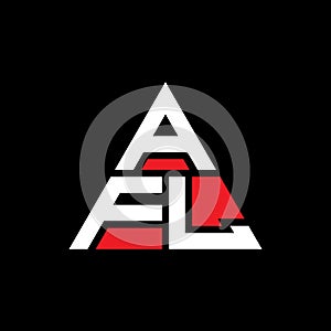 AFL triangle letter logo design with triangle shape. AFL triangle logo design monogram. AFL triangle vector logo template with red