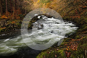 Afon Glaslyn river in autumn