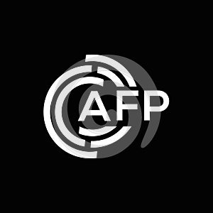 AFP letter logo design on black background. AFP creative initials letter logo concept. AFP letter design photo