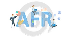AFR, Applicable Federal Rate. Concept with keywords, people and icons. Flat vector illustration. Isolated on white. photo