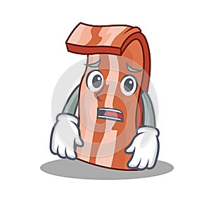 Afraid bacon mascot cartoon style