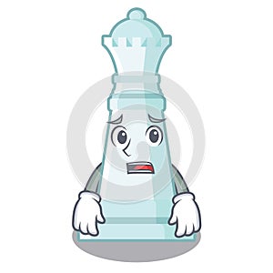 Afraid chess queen in the cartoon shape photo