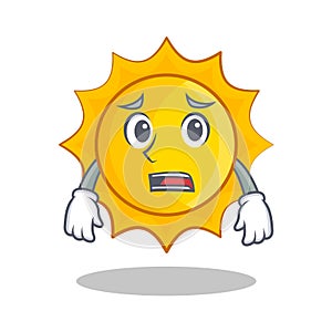 Afraid cute sun character cartoon