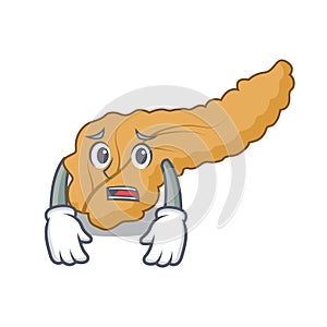 Afraid pancreas mascot cartoon style