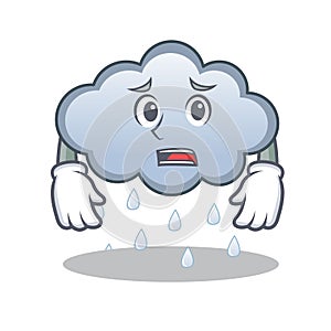 Afraid rain cloud character cartoon