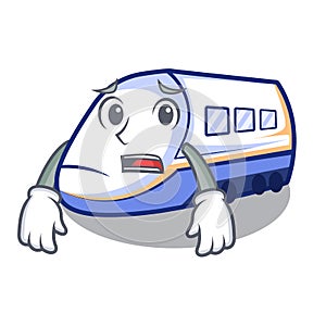 Afraid shinkansen train isolated in the cartoon