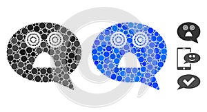 Afraid Smiley Message Composition Icon of Circles photo