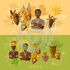 Africa African culture and traditions african tribes banners