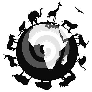 Africa animal around the world