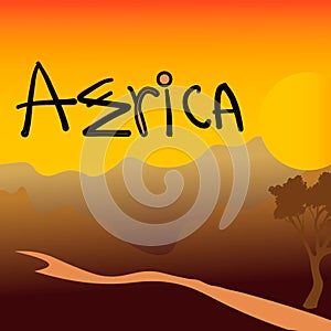 Africa Background ,Africa Nature Sets Sun Shines Mountains River,