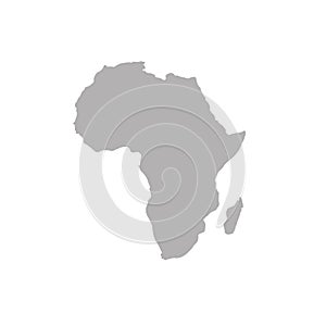Africa blank vector map. africa map template. african silhouette. grey map africa.