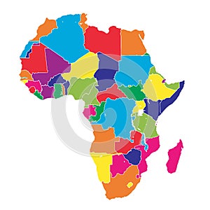 Africa colorful vector map