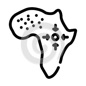 africa continent line icon vector illustration