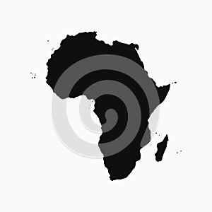 Africa Continent - map. Monochrome shape. Vector. photo