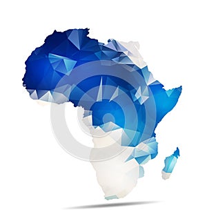 Africa Continent Map Polygonal Geometric Design