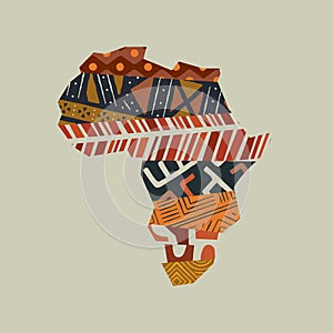 Africa continent map tribal art concept isolated