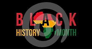 africa continent map with usa black history month concept