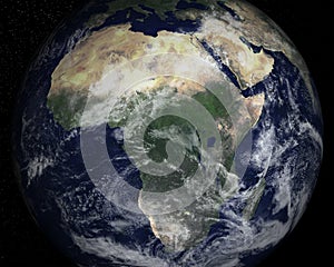 Africa Continent Satellite Space View