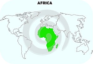 Africa continent in world map