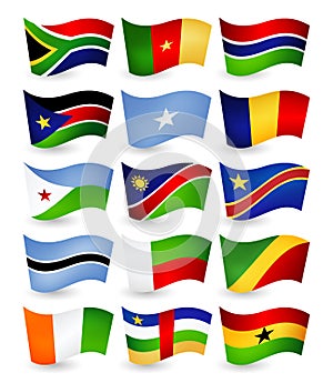 Africa country flying flags set part 2