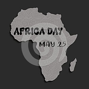 Africa day, may 25. Vector typography