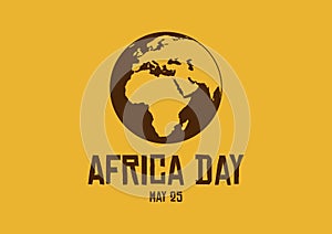 Africa Day with World Planet Earth silhouette vector