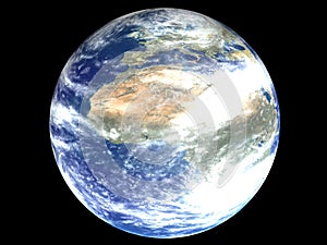 Africa on an earth globe