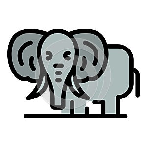 Africa elephant icon vector flat