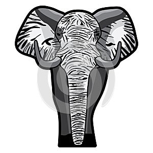 Africa elephant straight stand black grey icon