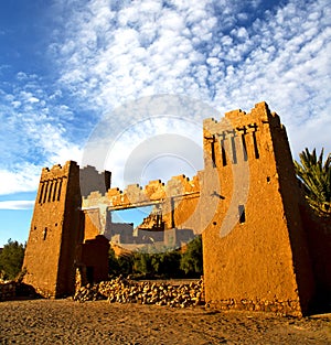 Africa in histoycal maroc old construction and the blue cloud photo