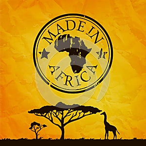 Ilustraciones un árbol a jirafa silueta 